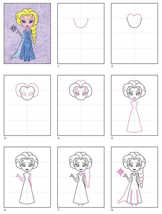 Dibujos de Princesa Elsa - Idea 7