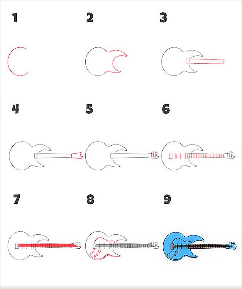 Dibujos de Una guitarra electrica