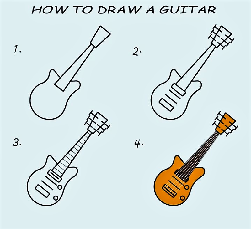 Dibujos de Una guitarra fácil