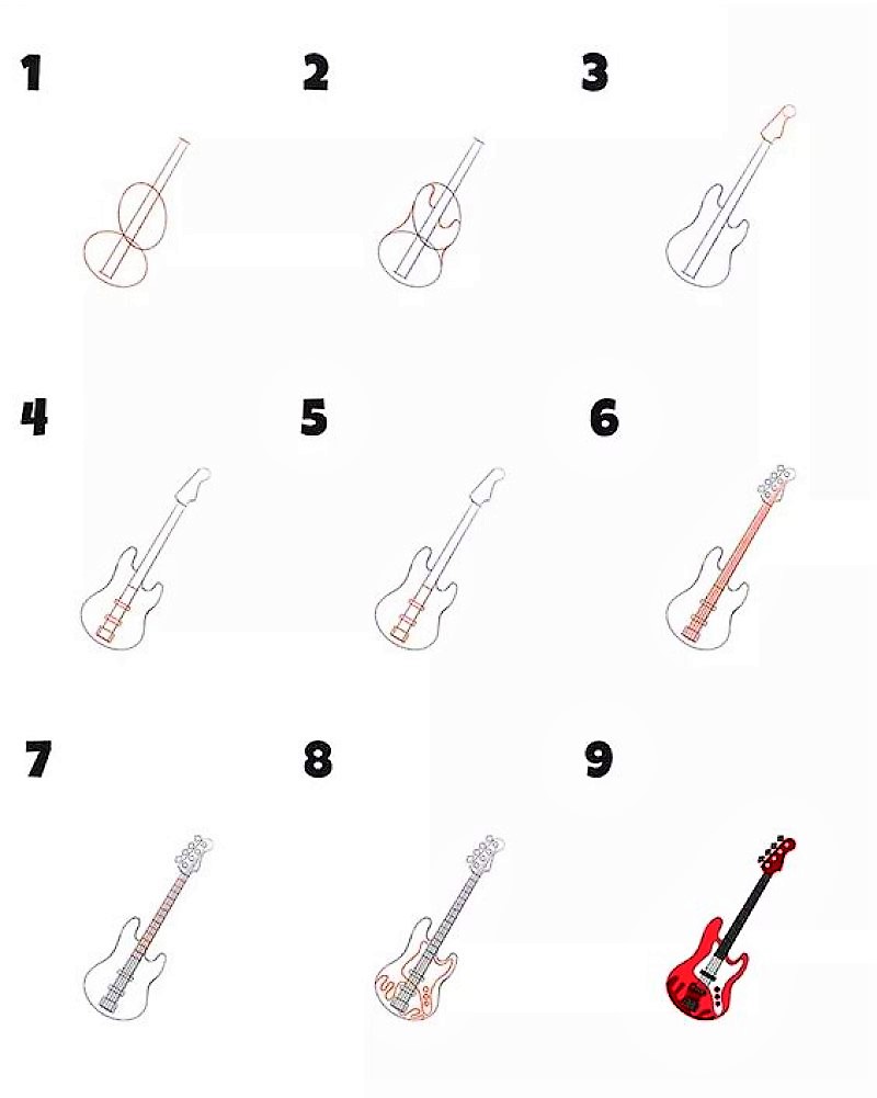 Dibujos de Una Guitarra - Idea 13