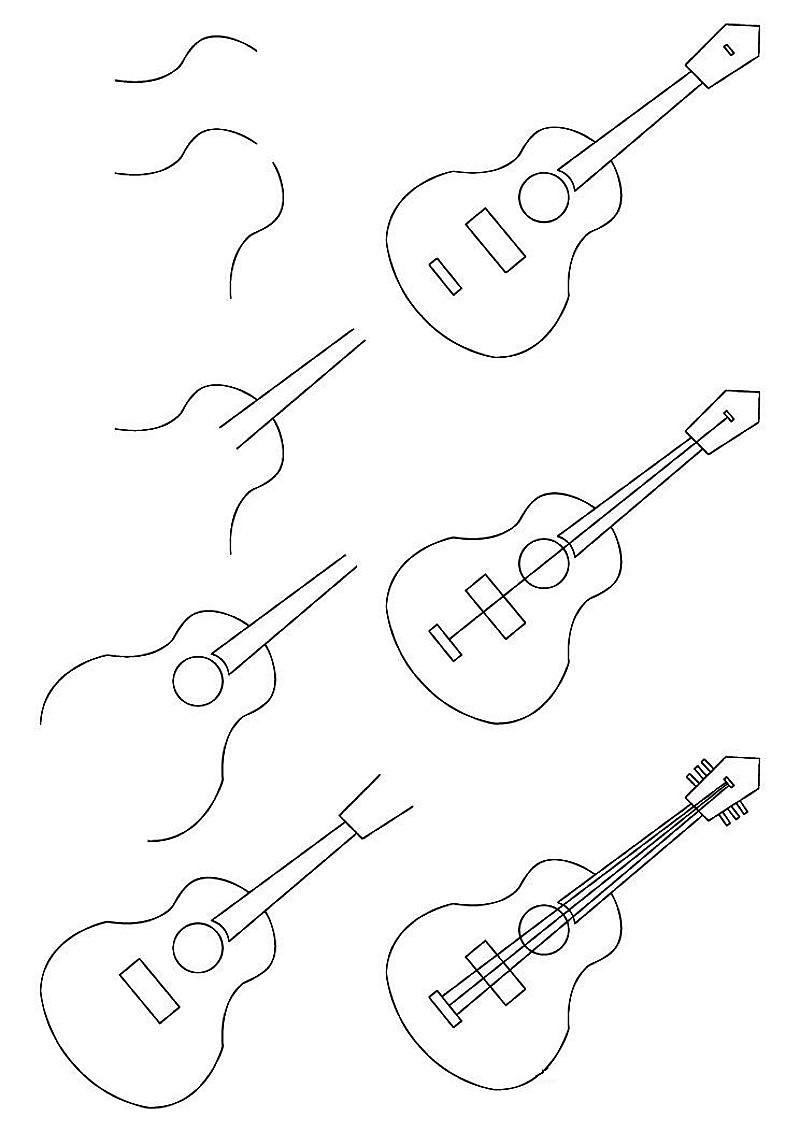 Dibujos de Una Guitarra - Idea 4