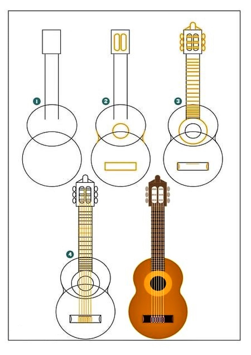 Dibujos de Una Guitarra - Idea 8