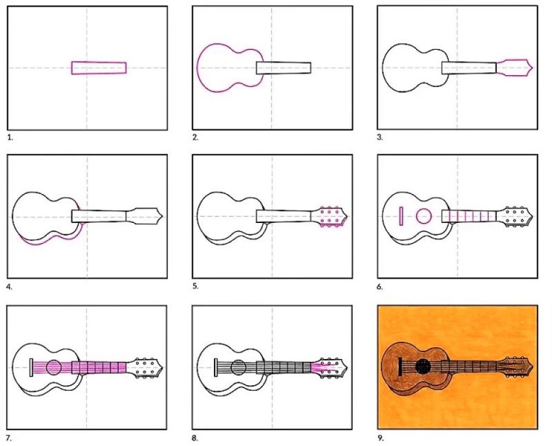 Dibujos de Una Guitarra - Idea 9