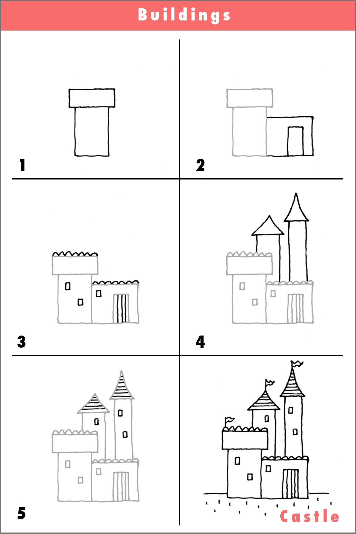 Dibujos de Castillo para niños