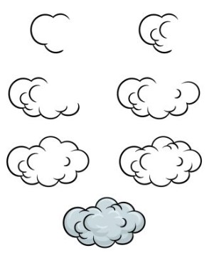 Dibujos de Nube a lápiz