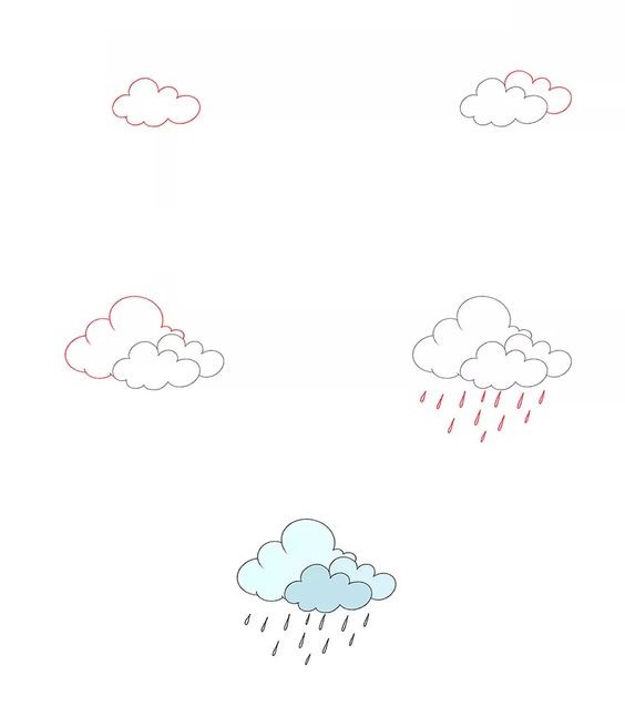 Dibujos de Nube y lluvia - Idea 18