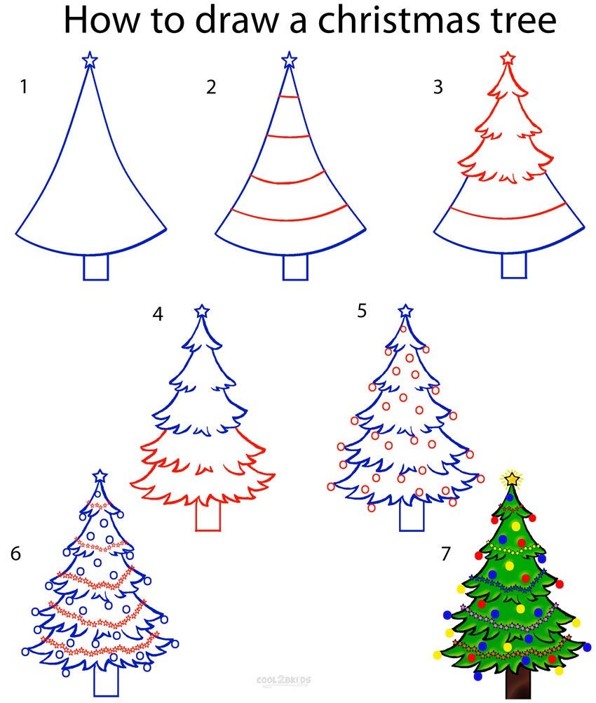 Dibujos de Un árbol de Navidad para niños