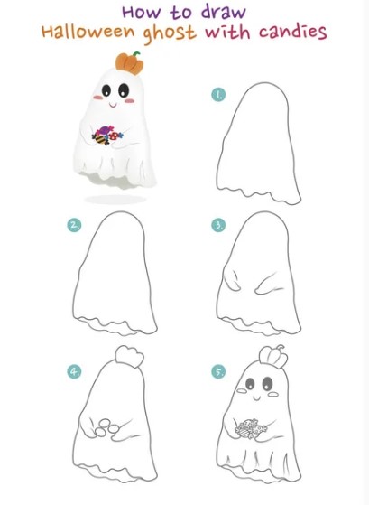 Dibujos de Un fantasma a lápiz