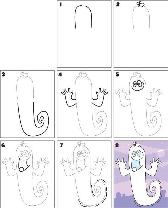 Dibujos de Un fantasma animado