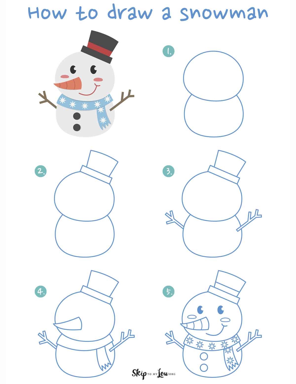 Dibujos de Un lindo muñeco de nieve