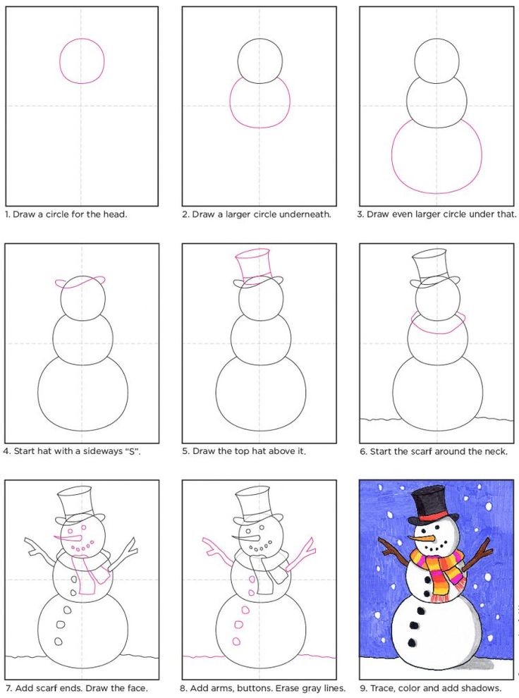 Dibujos de Un Muñeco de Nieve de Navidad