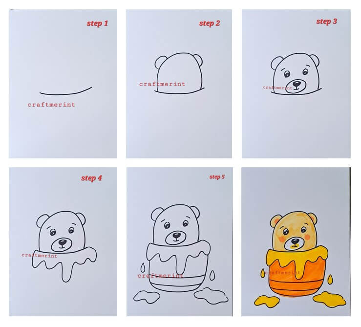 Dibujos de Un oso kawaii