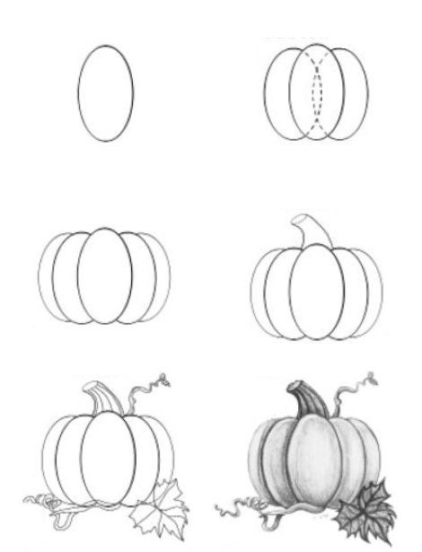 Dibujos de Una calabaza del color de un lápiz