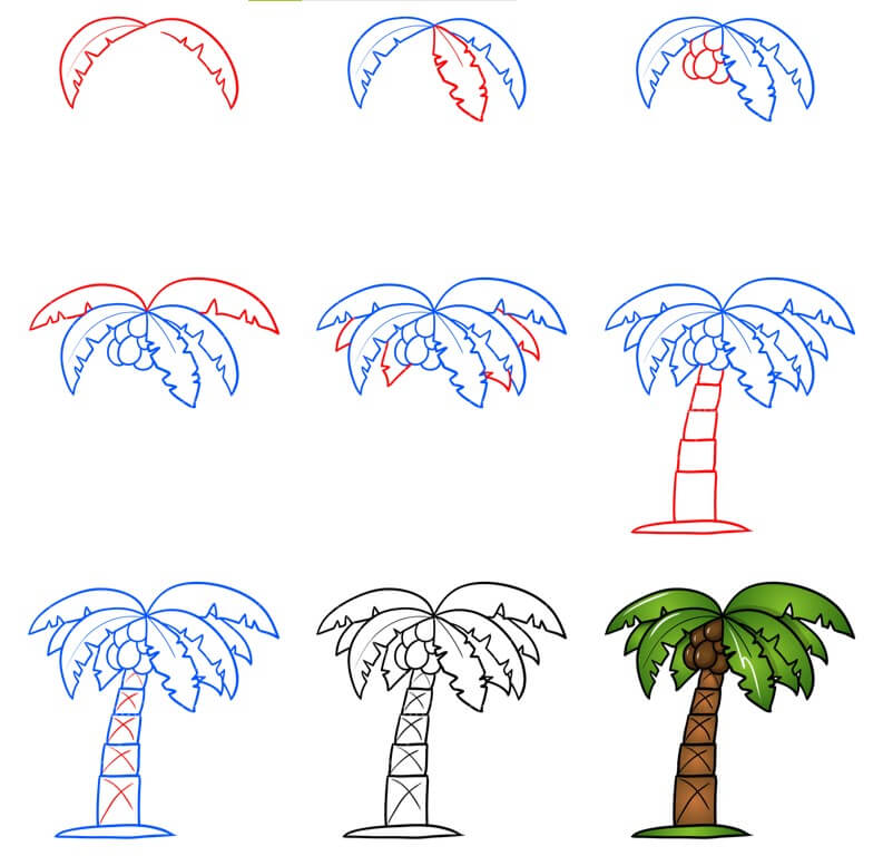 Dibujos de Una palmera realista