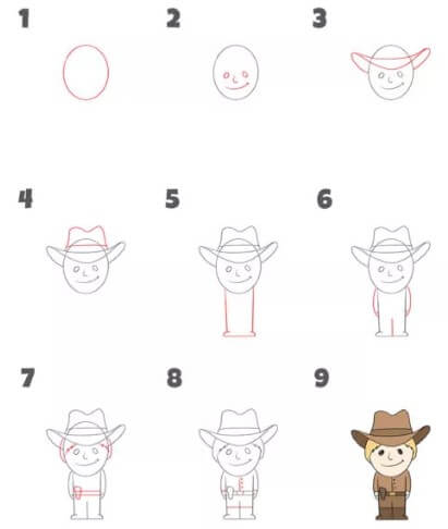 Dibujos de Un bebé vaquero