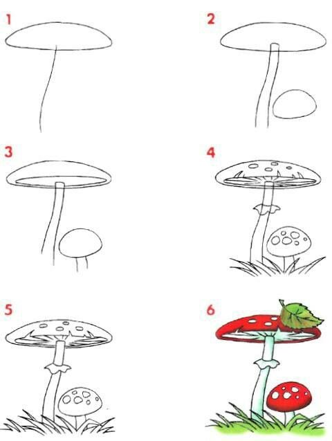 Dibujos de Un hongo bonito