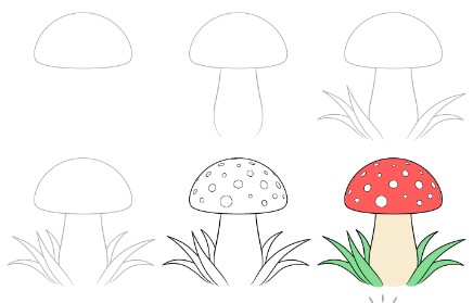 Dibujos de Un Hongo Fácil