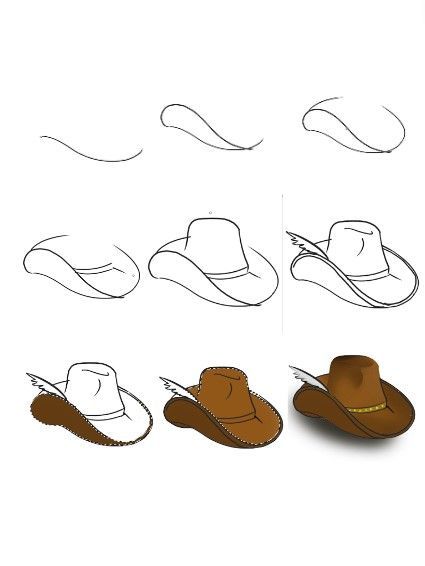 Dibujos de Un sombrero de vaquero