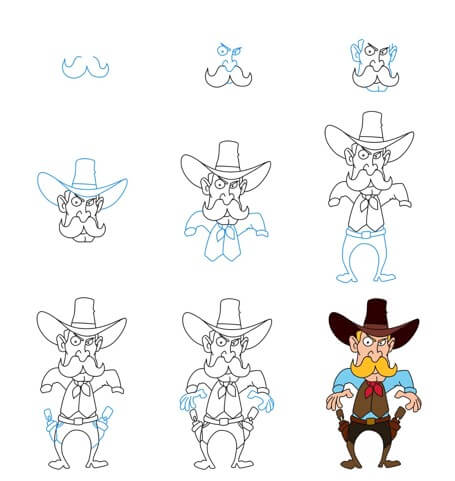 Dibujos de Un viejo vaquero – Idea 18