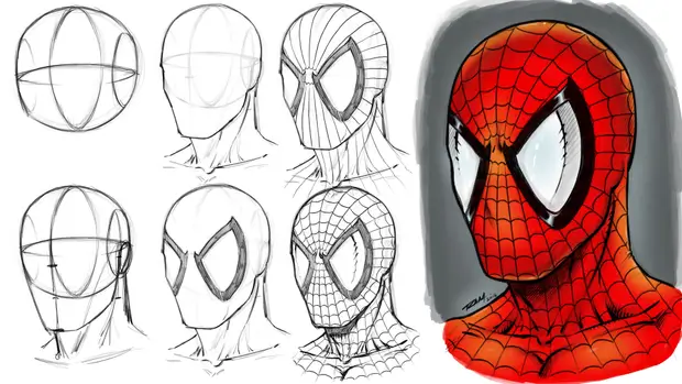 Dibujos de Cabeza de hombre araña