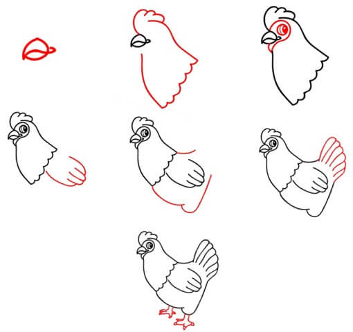 Dibujos de Un pollo – Idea 25