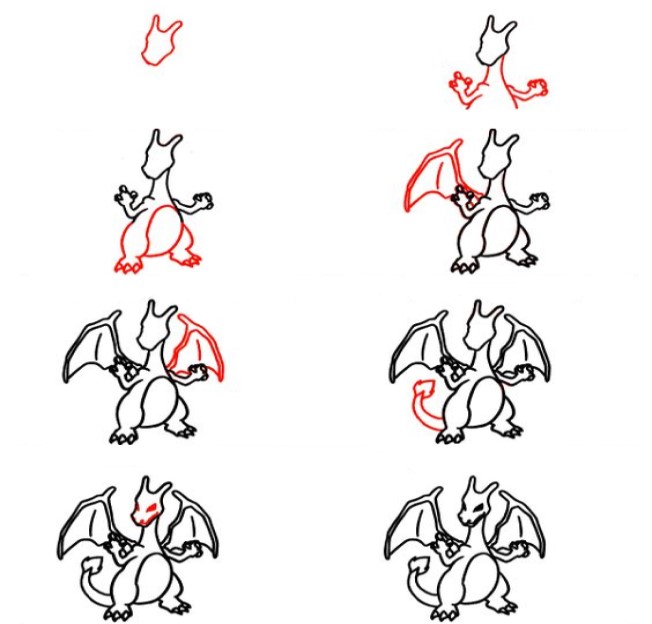 Dibujos de Charizard extiende sus alas