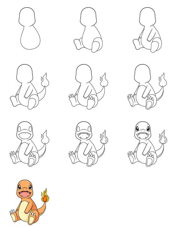 Dibujos de Charizard fácil