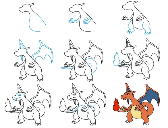 Dibujos de Cola de fuego Charizard