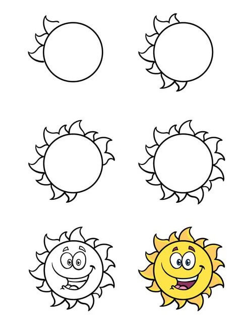 Dibujos de Sol Feliz