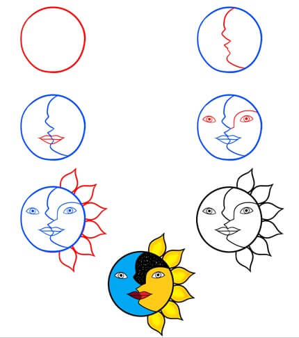 Dibujos de Sol y Luna