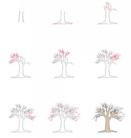 Dibujos de Un árbol seco