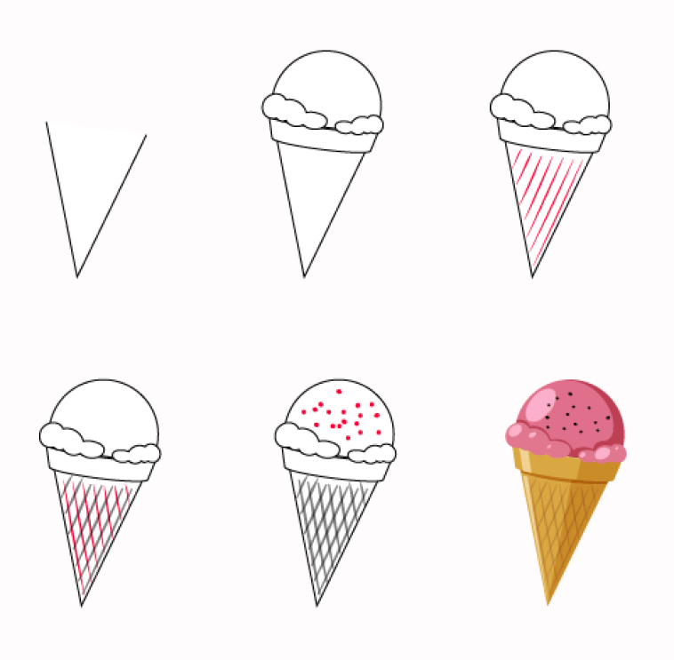 Dibujos de Un cono de helado