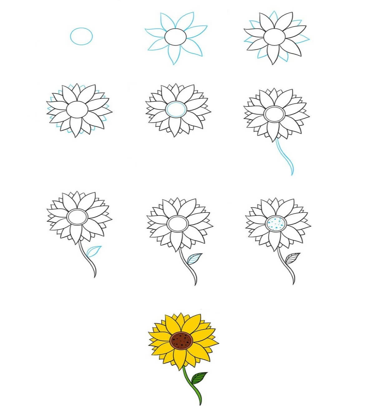 Dibujos de Un girasol bonito