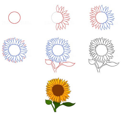 Dibujos de Un girasol - Idea 15