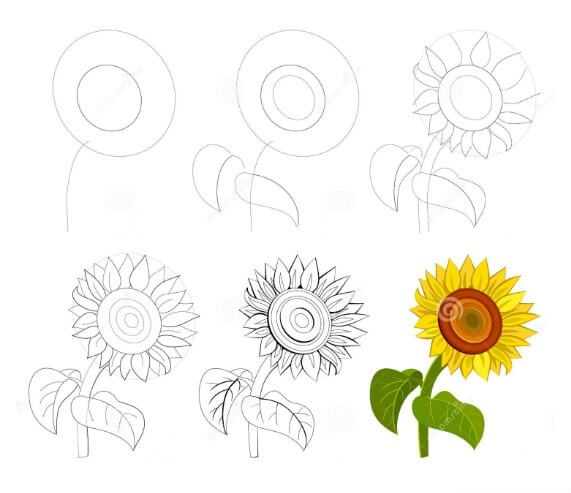 Dibujos de Un girasol - Idea 30