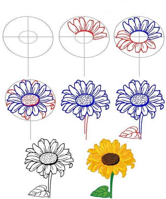 Dibujos de Un girasol - Idea 5