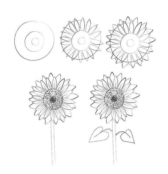 Dibujos de Un girasol - Idea 6