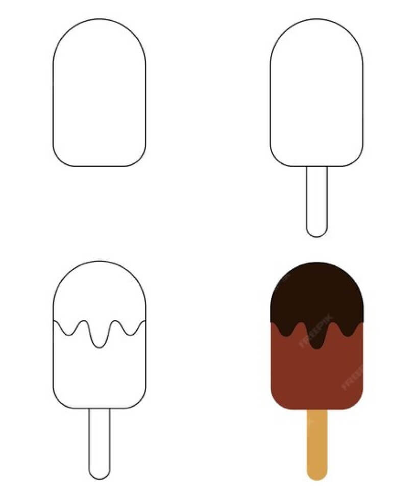 Dibujos de Un helado de chocolate