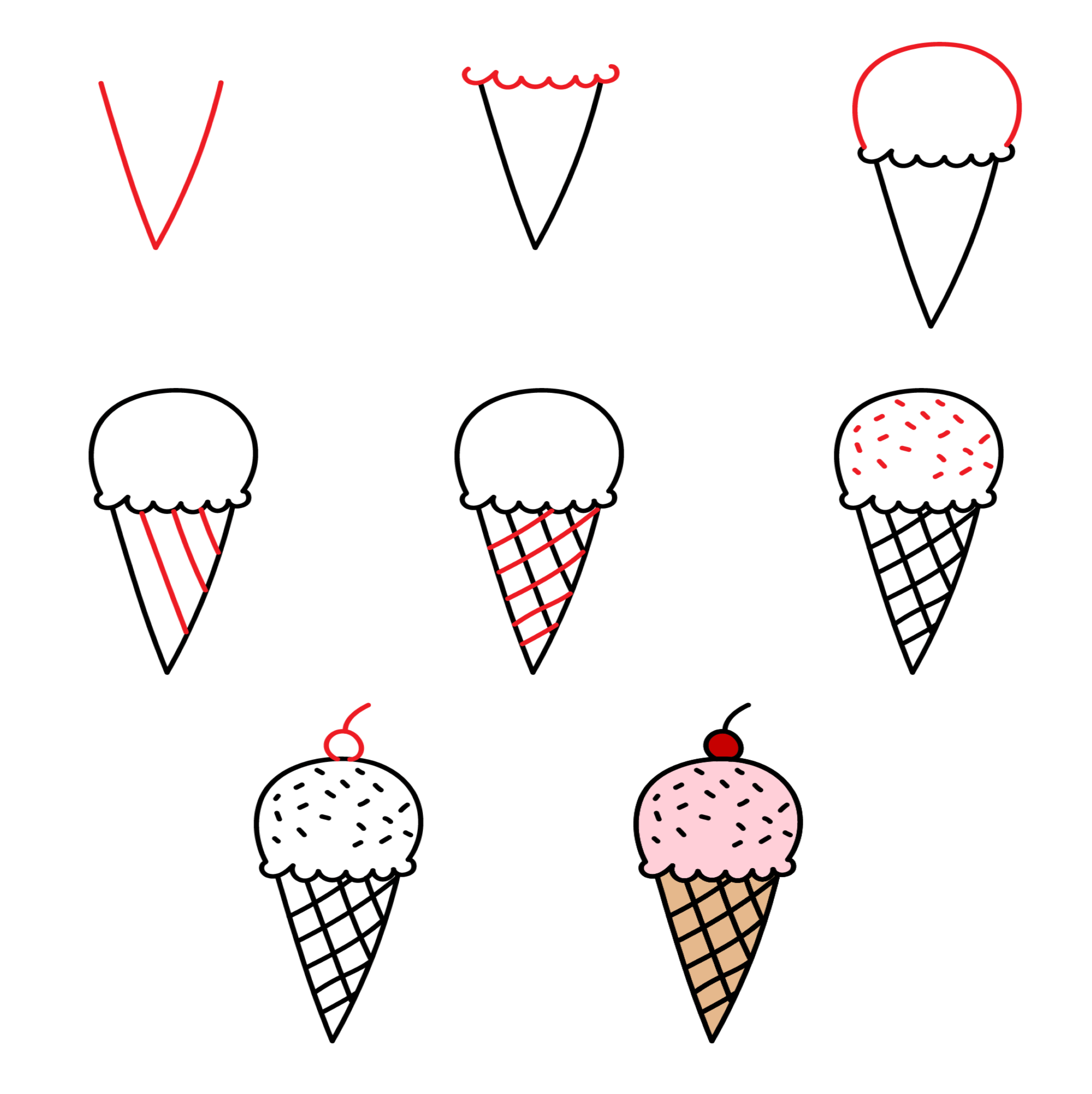 Dibujos de Un helado de la letra V