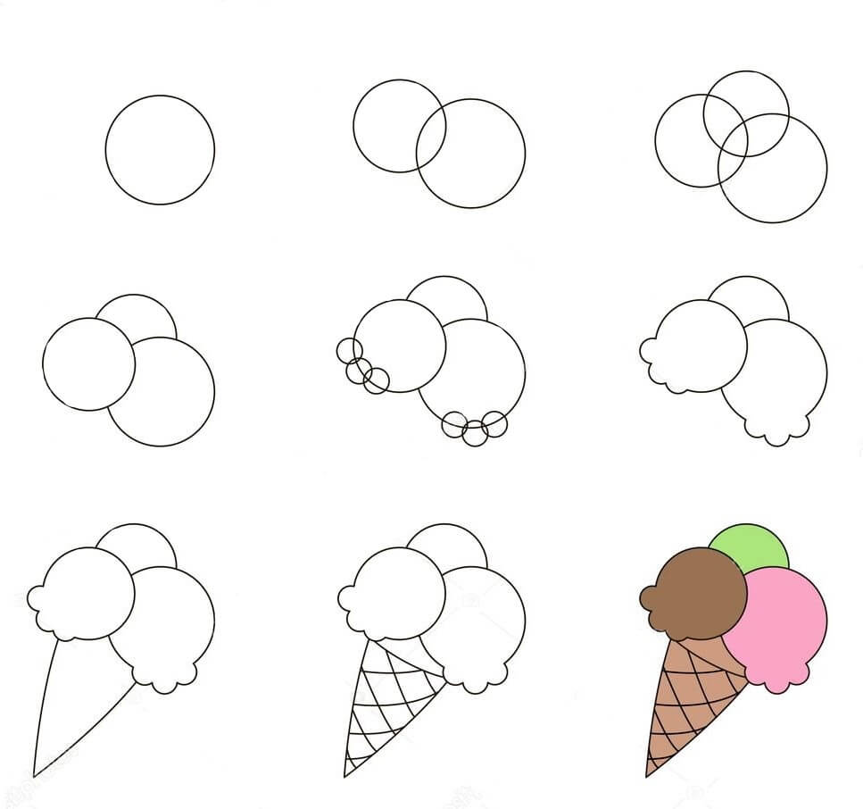 Dibujos de Un Helado del número 0