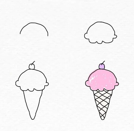 Dibujos de Un helado fácil - Idea 19