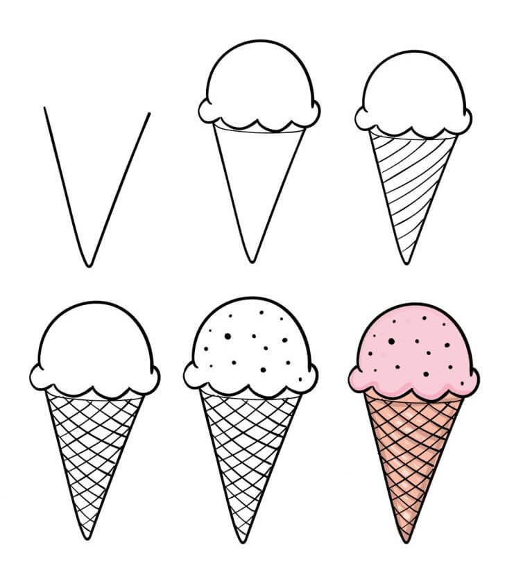 Dibujos de Un helado fácil