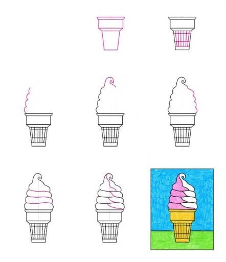 Dibujos de Un helado kawaii