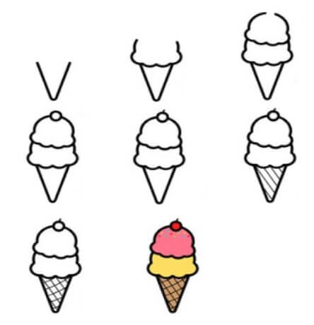 Dibujos de Un helado sencillo