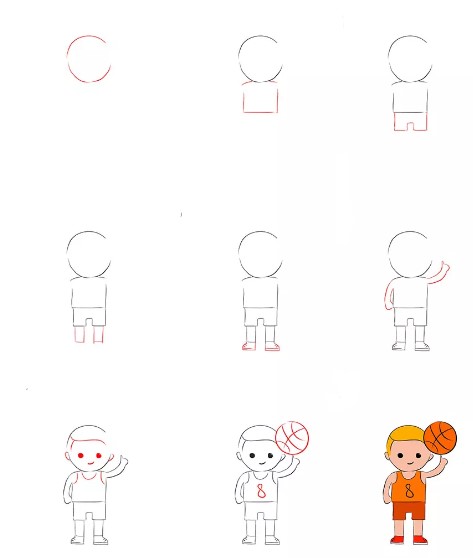 Dibujos de Un lindo jugador de baloncesto
