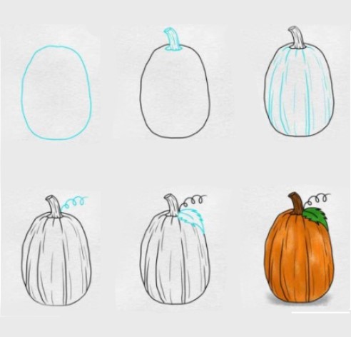 Dibujos de Una Calabaza Realista - Idea 26