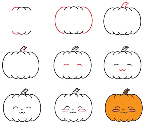 Dibujos de Una Calabaza Kawaii