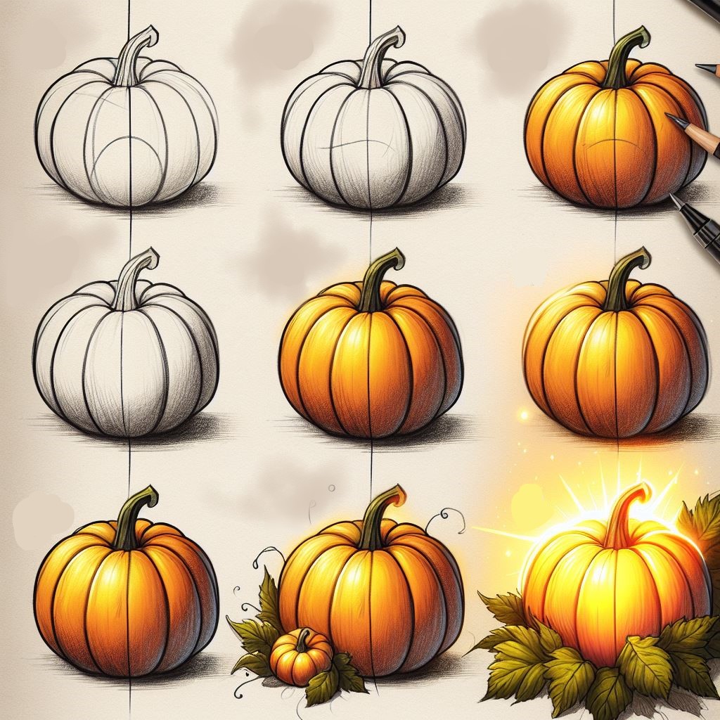 Dibujos de Una Calabaza Realista