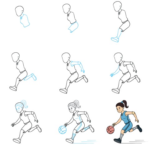 Dibujos de Una linda chica de baloncesto