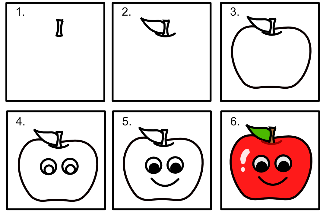 Dibujos de Una Manzana Animada